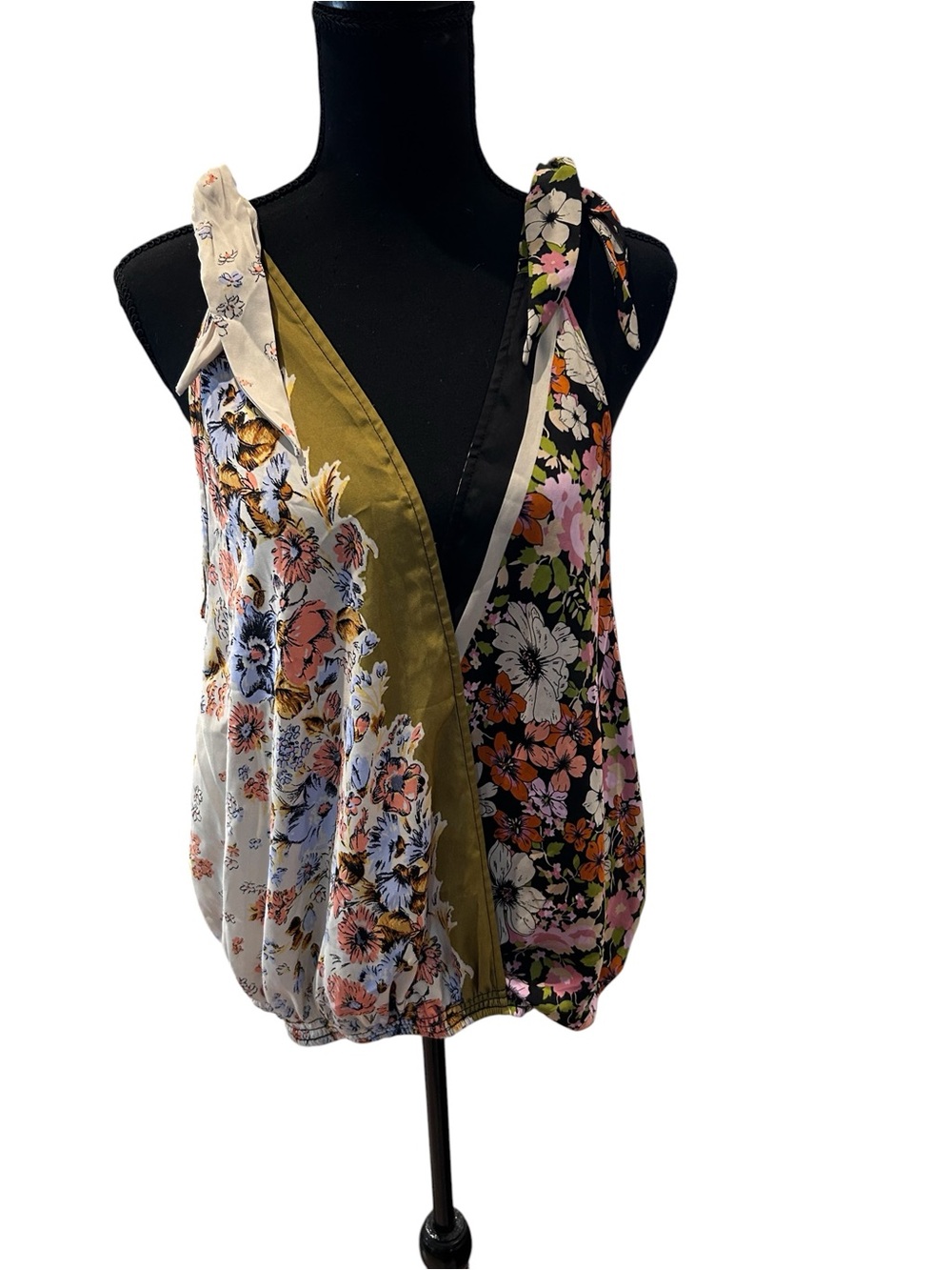 Free People Multi-Color Floral Patchwork Camisole